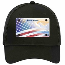 Alabama with American Flag Novelty Black Mesh License Plate Hat - £21.68 GBP