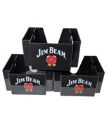 Jim Beam Whiskey Bar Caddy Black Acrylic Plastic Napkin Straw Holder Bra... - £6.09 GBP