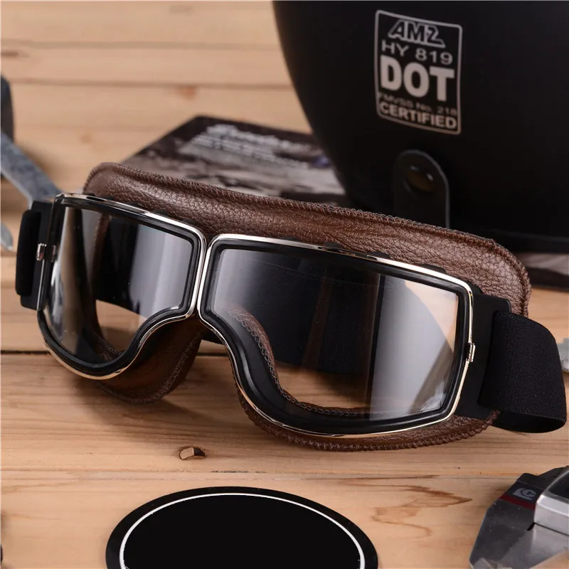 Motorcycle Glasses Windproof Motorcycle Helmet Glasses Sunglasses Retro - £12.20 GBP+