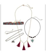 H&amp;M Coachella Necklace Layered festival concert vibe set of 4 elephant t... - $21.84 CAD
