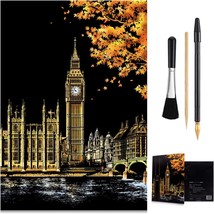 Scratch Art Rainbow Painting Paper, Sketch Pad DIY Night View Scratchboa... - $23.77