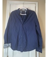 Men&#39;s Large Ricky Singh Denim &amp; Flower Long Sleeve Button Up Navy White ... - $20.44 CAD