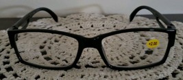 Black Plastic Framed Reading Glasses ~ +2.00 Strength ~ 52~18~138mm ~ D121 - $14.96