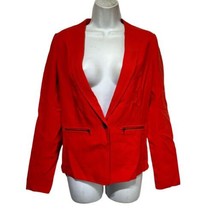 trouve red one button zip pocket blazer Jacket womens Size XS - $28.70