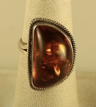 Vtg Sterling Signed 925 Estate Old Pawn Genuine Chunky Baltic Amber Ring 7 1/2 - £41.33 GBP