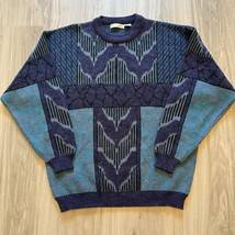 Vtg Adam Sloane L Cosbycore Coogi Style Acrylic Wool Patterned 80&#39;s 90&#39;s... - $731.80 MXN
