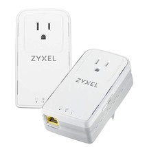 2 Kit Zyxel G.hn 2400 Powerline Pass Thru Plug and Play Gigabit Ethernet Adapter - £23.36 GBP
