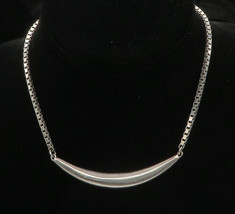 RLM STUDIO 925 Silver - Vintage Curve Pendant Box Link Chain Necklace - NE3355 - £109.43 GBP