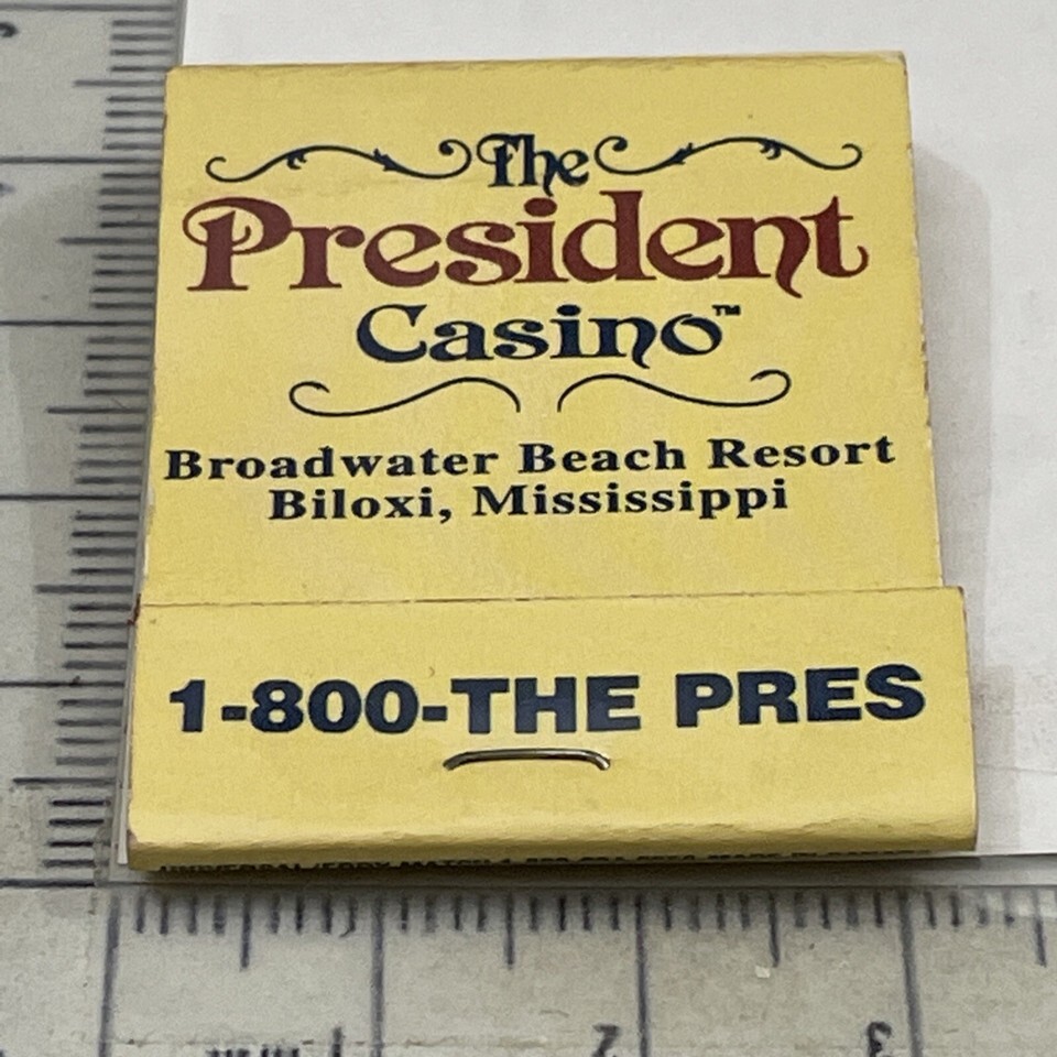 Vintage Matchbook The President Casino  Biloxi  MS  Broad water Beach Re... - $12.38 Vintage Matchbook The President Casino  Biloxi  MS  Broad water Beach Re... - $12.38