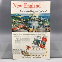 Vintage Magazine Ad Print Design Advertising Ford Automobiles New England - £10.13 GBP