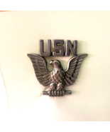 US Navy USN Enlisted Eagle Hat Cap Badge - 1-1/4&quot; Wide - £6.05 GBP