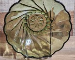 Vintage Hazel-Atlas Colonial Seashell Swirls Green Serving Fruit Vegetab... - $17.79