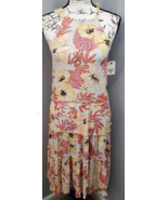 Billabong Sheath Dress Girls S Multi Floral Rayon Sleeveless Halter Cros... - $32.33