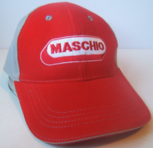 Maschio Gaspardo Unigreen Hat Red Gray Hook Loop Trucker Cap - £10.70 GBP