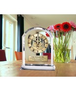 Engraved Desk Crystal Clock Employee Service Award Recognition Anniversa... - $209.99