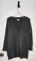 LL Bean Women&#39;s Essential Sweater Cocoon Cardigan Button Up Gray Size XL... - £22.50 GBP