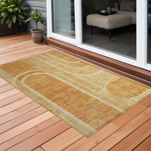 2&#39; X 3&#39; Terra Cotta Abstract Washable Indoor Outdoor Area Rug - $1,136.07 MXN