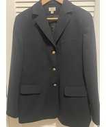 LL Bean Blazer Womens Size 14 Black Lined Suit Jacket Career Gold Buttons - $41.01 CAD