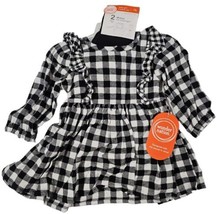 Baby Girl Dress Black &amp; White Plaid  by Wonder Nation Size 3-6M NWT - $13.66