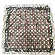 Leonardi Scarf Signed Checkered Geometric Design 30 Inch Square Vintage - £7.60 GBP