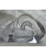 Mats Jonasson Lead Crystal Swan Paperweight Sculpture 3&quot; - $23.61 CAD