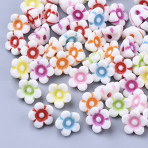 40 Flower Beads Spacer Beads Assorted Lot Acrylic Floral Jewelry Making ... - $69.37 MXN