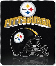 Pittsburgh Steelers Gridiron Style Throw Blanket Measures 50 x 60 inches - £13.16 GBP