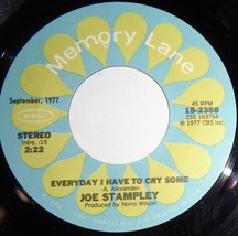 Joe Stampley 45 RPM Record - Everyday I Have To Cry Some / Red Wine &amp; Bl... - $3.95