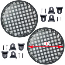 2 15 INCH SUBWOOFER SPEAKER COVER WAFFLE MESH GRILL GRILLE PROTECT GUARD... - $60.99