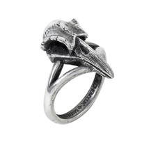 Alchemy Gothic R220 Rabeschadel Kleiner Ring England Odin Pewter Raven Skull   - £18.37 GBP