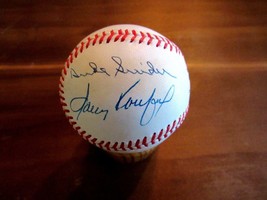 Sandy Koufax Pee Wee Reese Duke Snider Dodgers Hof Signed Auto J.R. Baseball Jsa - £784.77 GBP