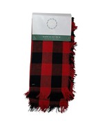 Rachel Ashwell Farmhouse Napkins Buffalo Plaid Red Black Fringe Set Of 8... - $32.76 CAD