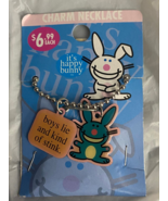 It&#39;s Happy Bunny Charm Necklace (Boys Lie and Kind of Stink) *NEW* US1 - $243.50 MXN