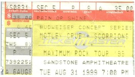 Vintage Mötley Crüe Ticket Stub August 31 1999 Sandstone Amphitheater Ka... - $24.74
