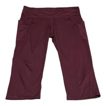 Xersion High Rise Capri Anti-odor Leggings Size XXL Maroon Pockets Workout - £9.41 GBP