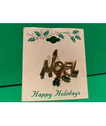 NWT - Happy Holidays NOEL Decorative Metal Holiday Pin - $3.99