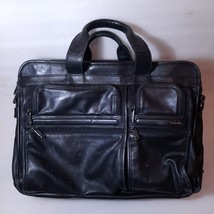 Tumi Alpha 2 Laptop Briefcase bag Black Napa Leather 96160D4 Computer di... - $145.00