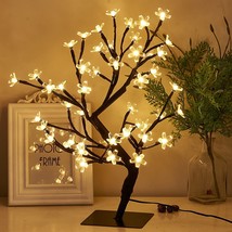 The Peiduo 17.7&quot; Lighted Cherry Blossom Tree 48 Warm White Lights Plug In - £31.78 GBP