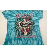 Sturgis black hills rally 2011 T shirt graphics on front and back blue J... - $19.75