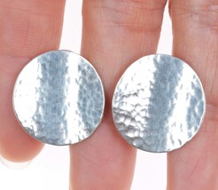 Retired James Avery Hammered Disks Clip on Earrings in sterling - $94.05