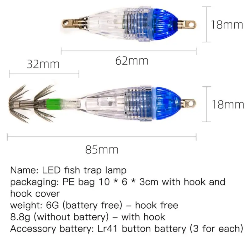 Sporting 2021 LED Deep Sea Drop Underwater Tackle Fishing Squid Lure Light Lamp  - £23.81 GBP