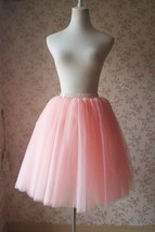 Blush Pink Tulle Skirt Knee Length Ballerina Tulle Skirt Plus Size image 1