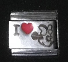 I Red Heart Love Minnie Mouse Wholesale Italian Charm - Laser Link 9MM K55 - £11.74 GBP