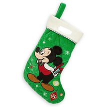 Disney Store Mickey Mouse Christmas Stocking Plush Green Decorated New - £38.73 GBP
