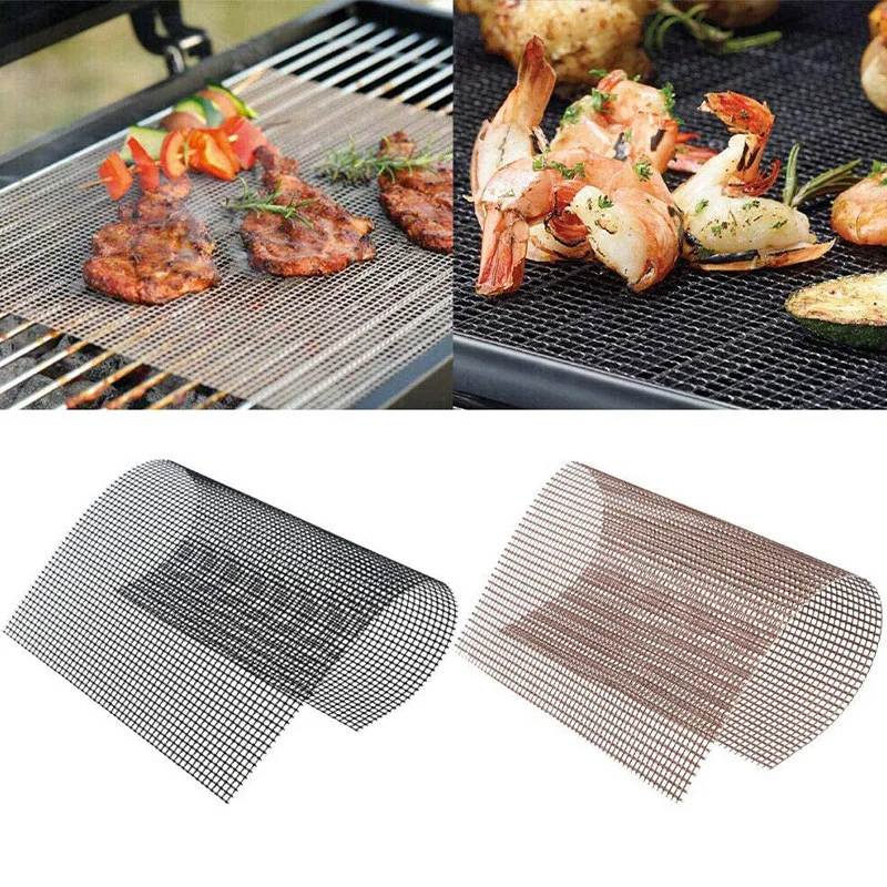 House Home 33*40cm Non-Stick High Temperature Resistant BBQ Grid Pad Barbecue Me - £19.75 GBP