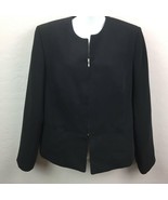 Style &amp; Co Collection Womens Black Zip Up Suit Jacket Coat Padded Should... - £31.44 GBP