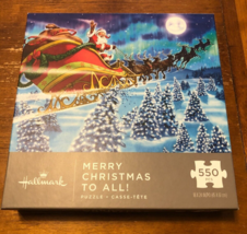 HALLMARK MERRY CHRISTMAS TO ALL Santa Claus 550 Piece Jigsaw Puzzle NEW - $18.32