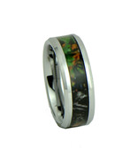 Men&#39;s Camo Hunting Green/Brown 8mm Tungsten Wedding Band  - £19.94 GBP