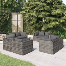  Garden Lounge Set Grey PE rattan 8 Piece Set Modular - $25,785.52 MXN