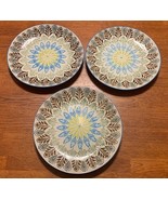 3ct Pier 1 Imports Ellie Peacock Stoneware Salad Plates Hand Painted 8 1... - $468.67 MXN